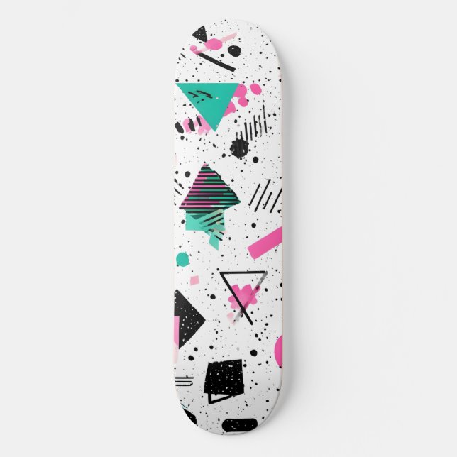 Skate Retro Memphis Geometric Pattern (Frente)
