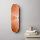 Skate Retro Stripes Geométrico Boho 70s Peach & Brown<br><div class="desc">Este skate legal faria um presente maravilhoso para alguém,  que ama retro vibe!</div>