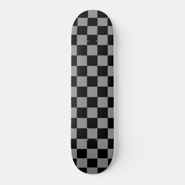 Skate Retro Xadrez Cinza e Preto (Frente)