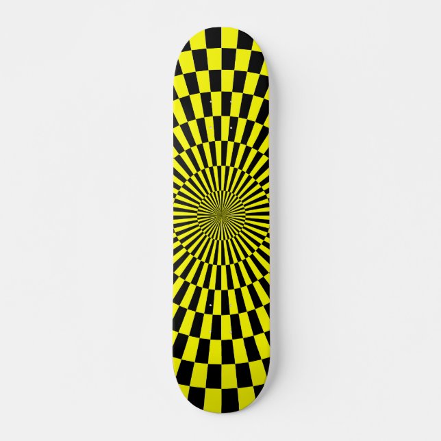 Skate Roda de Arte Op - Amarelo e Preto (Frente)