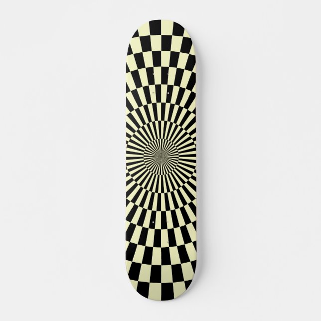 Skate Roda de Arte Op - Creme e Preto (Frente)