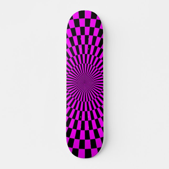 Skate Roda de Arte Op - Magenta e Preto (Frente)