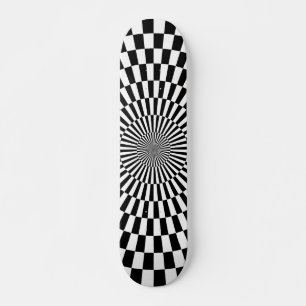 Skate Roda de Arte Op - Preto e Branco