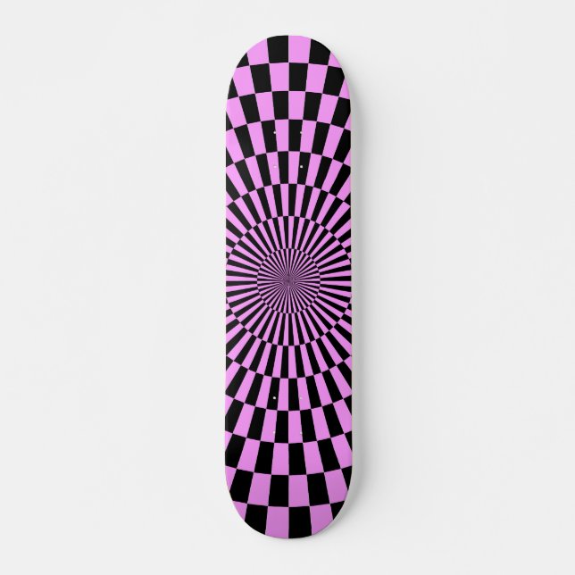 Skate Roda de Arte Op - Violeta Claro e Preto (Frente)