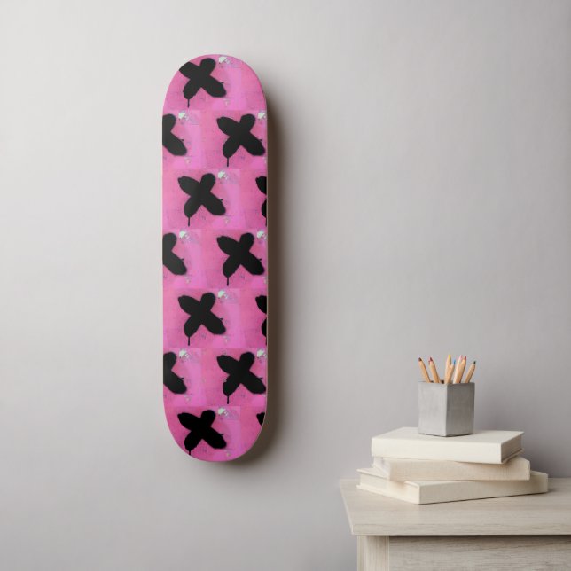 Skate rosa. (Arte de parede)