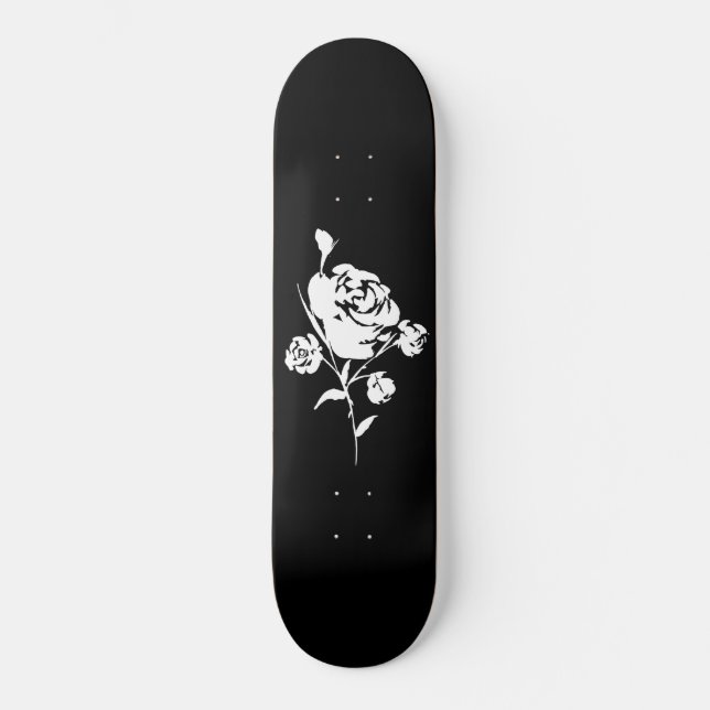 Skate Rosa Branca em Preto (Frente)