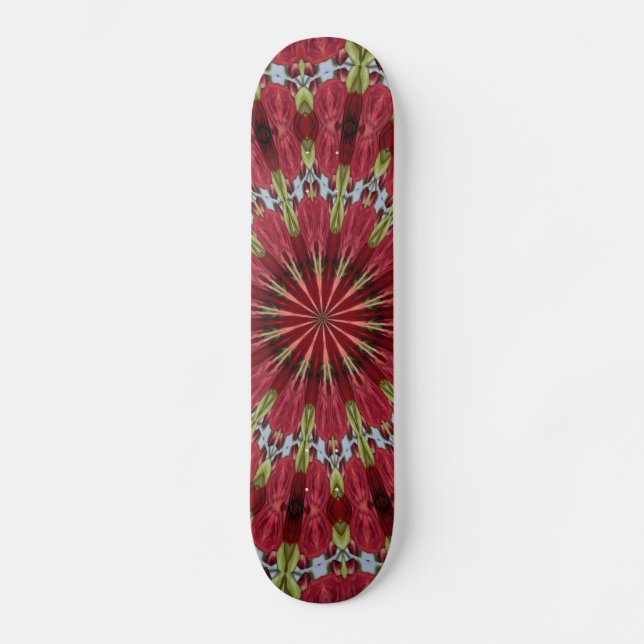 Skate Rosa Buquê Caleidoscópio Sob Vidro 1 (Frente)