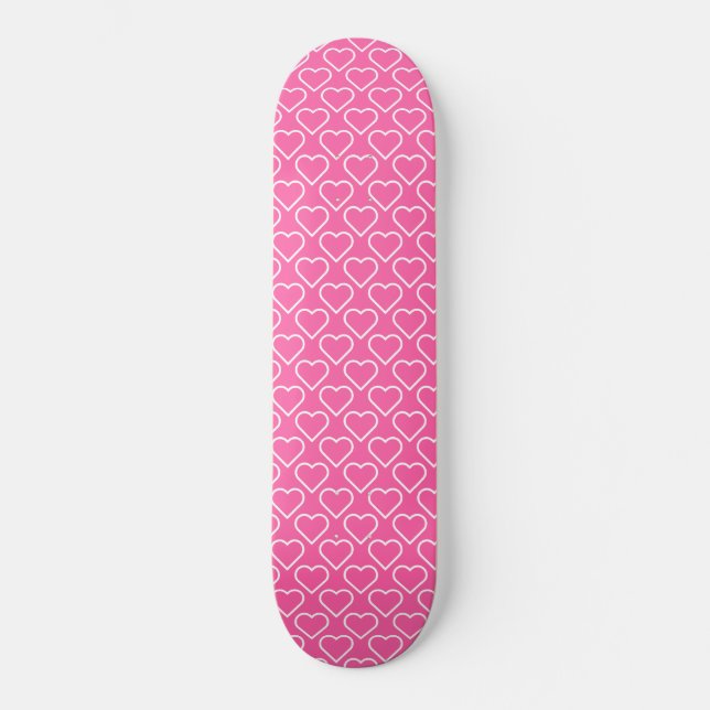 skate rosa com coração - suas cores ou texto (Frente)