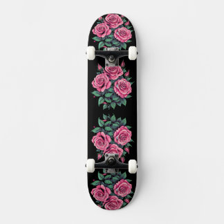 Skate Rosa Cor-de-Rosa Flores Fofas