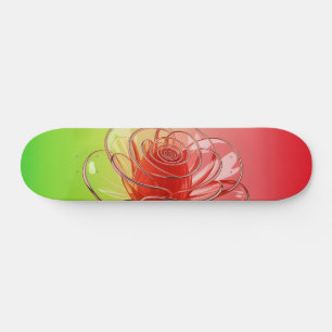 Skate Rosa de Vidro Translucido 3D Moderna