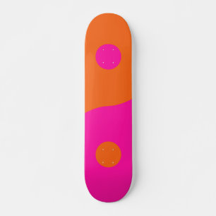 Skate Rosa Quente E Yin Yang Laranja