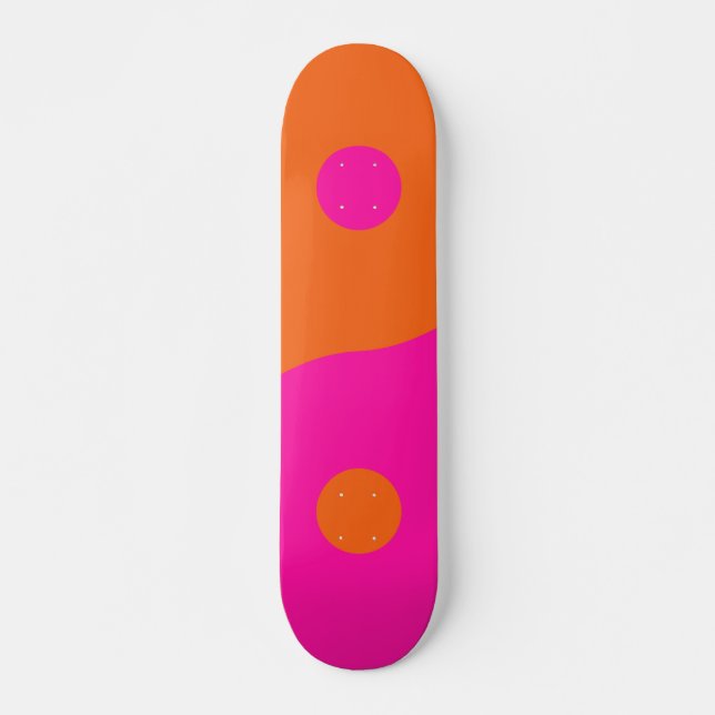 Skate Rosa Quente E Yin Yang Laranja (Frente)