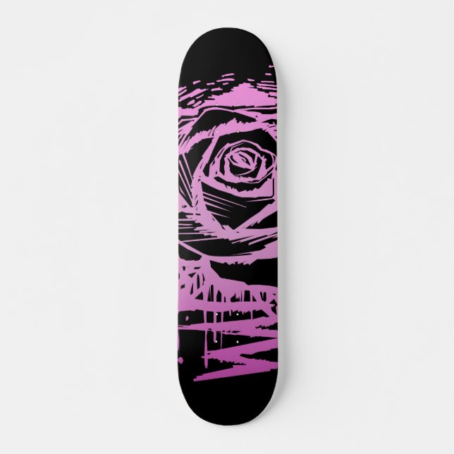 Skate Rosa Rústica Graffiti Rosa Drip Arte Urbano Rua (Frente)