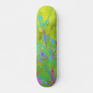 Skate rosa vermelha com a Folhagem Amarela do Ouro impre