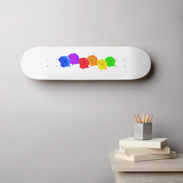 Skate Rosas arco-íris (Arte de parede (Horz))