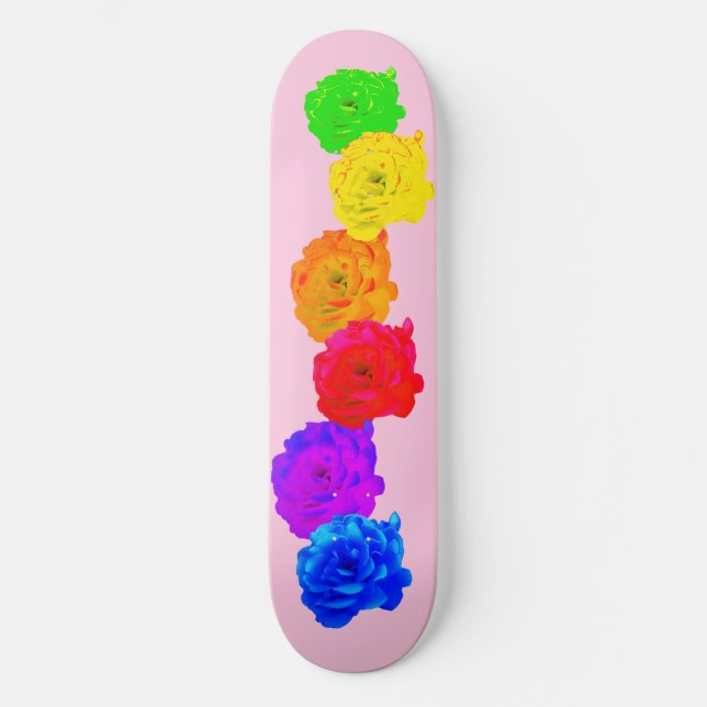 Skate Rosas arco-íris (Frente)