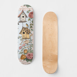 Skate Rosas e rendas de Cottagecore Birdhouses