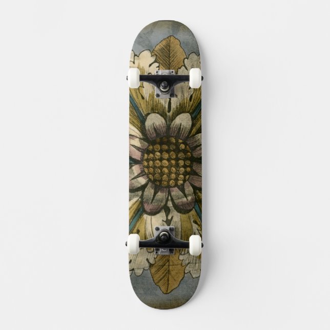 Skate Rosetas de Demarcação Decorativa no Fundo das Cinz (Frente)