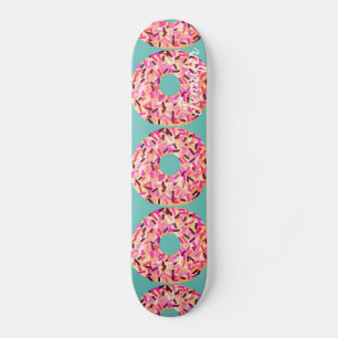 Skate Rosquinhas Pink Sprinkled Girly Teal Personalizado