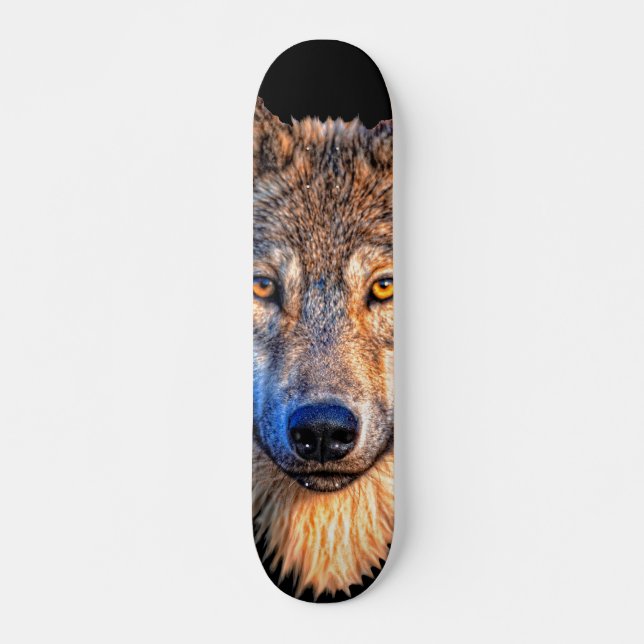 Skate Rosto de lobo. Cabeça de cinza assustadora (Frente)