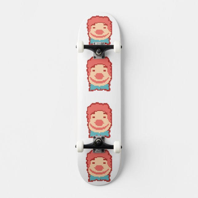 Skate Rosto de palhaço pixelado fofo (Frente)