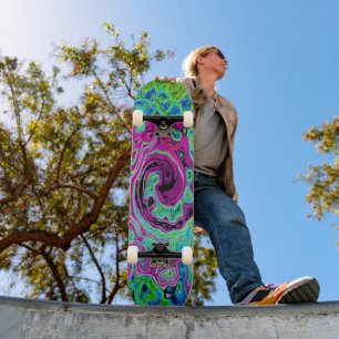Skate Roteamento Retro do Abstrato, Cor-de-rosa-quente e