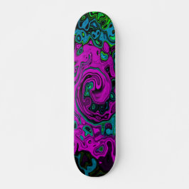 Skate Roteiro de Arte Líquida Magenta Magenta-Abstrato