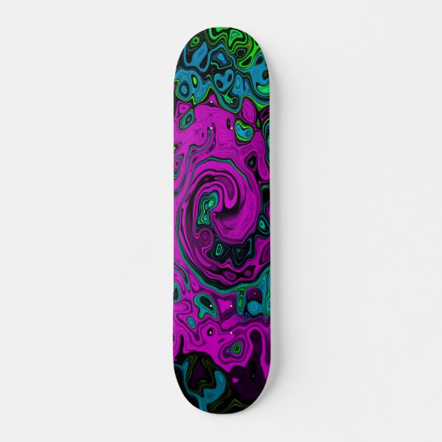 Skate Roteiro de Arte Líquida Magenta Magenta-Abstrato (Frente)
