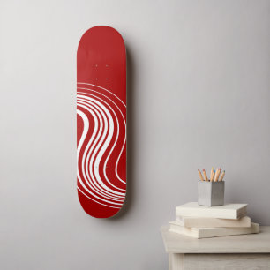 Skate Roteiro Simples em Vermelho e Branco