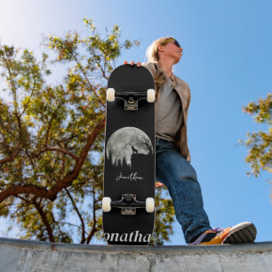 Skate Rouco Em Montanha, Lua De Halloween Spooky