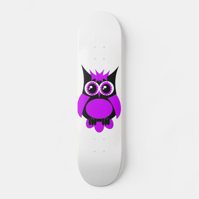 Skate roxo da coruja do punk (Frente)