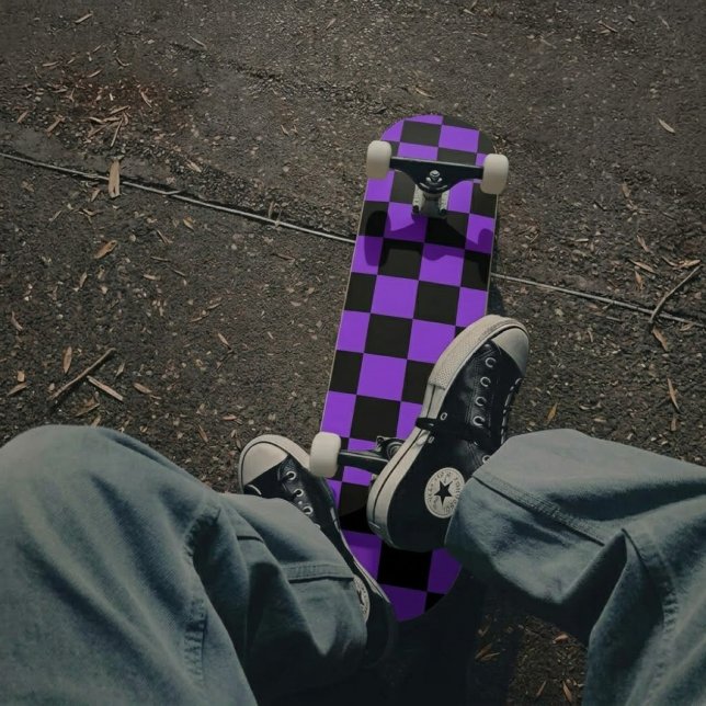 Skate Roxo e Preto Xadrez (Criador carregado)