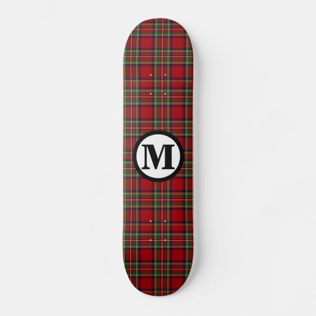 Skate Royal Stewart Tartan Xadrez Escocesa Clan Monogram (Frente)