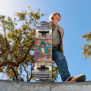 Skate Rua Retro Cachorro, Boné e tênis   Engraçado