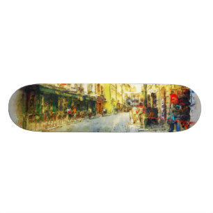 Skate Ruas da aguarela velha de Praga