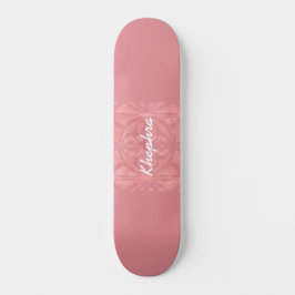 Skate Ruddy Pink Batik E Blue Watercolor Name