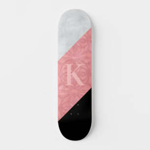 Skate Ruddy Pink Batik E Cinza Watercolor Letra