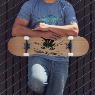 Skate Russo Gato Olhado Verde