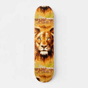 Skate Safari Lion Painéis Coloridos De Leão