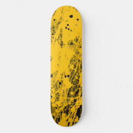 Skate Salpicos de Tinta Preta e Amarela
