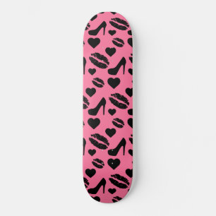Skate Saltos Pretos Beijos Lábios Maquiagem Feminina Cor
