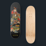 Skate Samurai Black Personalizado<br><div class="desc">O guerreiro asiático,  guerreiro asiático,  de arte ousada personalizado,  com o seu nome acrescentado. Lave cores arrojadas.</div>
