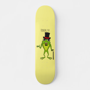 Skate Sapo engraçado com um desenho de chapéu superior