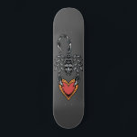 Skate Scorpion Zodiac Sinal Heart Love Dark Cinza Elegan<br><div class="desc">Este skate legal com ilustração de escorpião daria um presente maravilhoso para alguém que ama escorpiões!</div>
