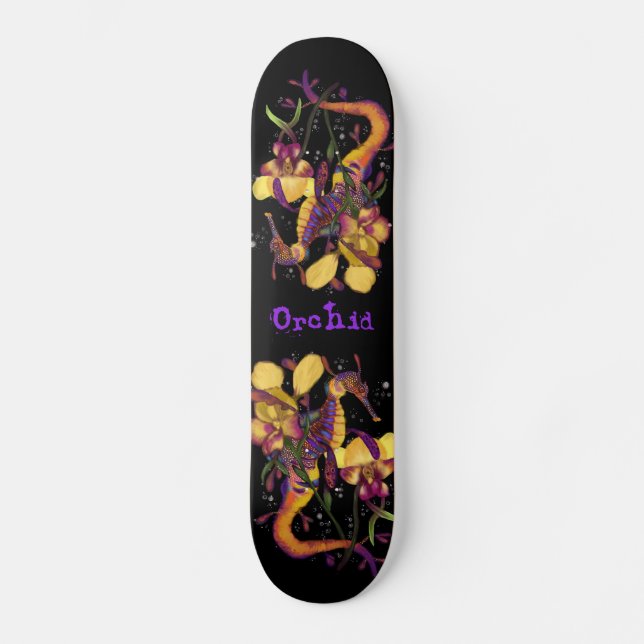 Skate Seadragão fraco com orquídeas (Frente)