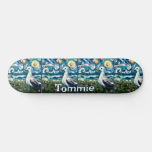 Skate Seagull Van Gogh Style Beach Personalizado