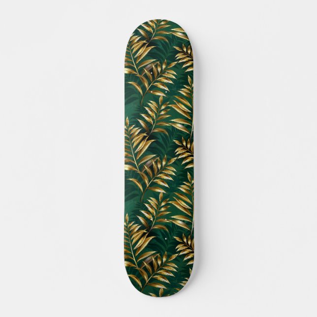 Skate Seamless pattern with golden ferns (Frente)