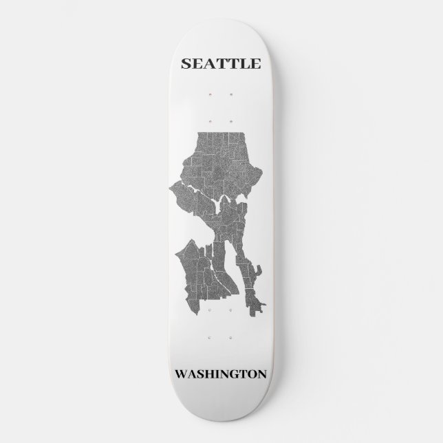 Skate Seattle, Washington Map Art (Frente)
