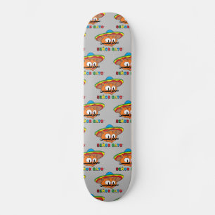 Skate Senhor Gato Cartoon Mustache Fiesta Cat