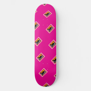 Skate Senhora Passeando de Preto Rosa Choque
